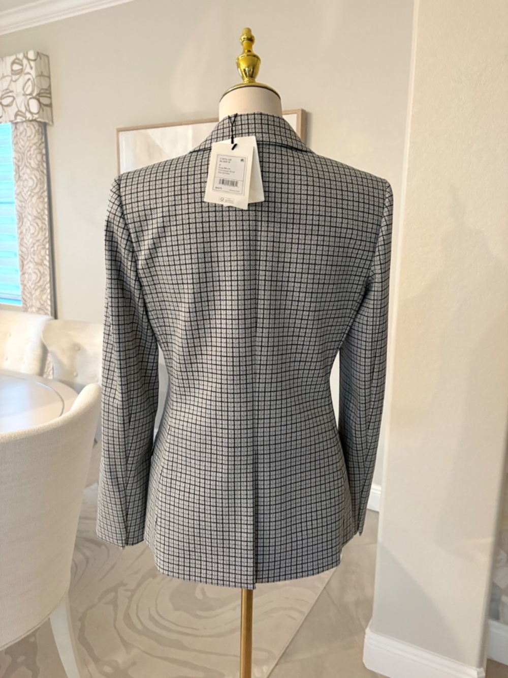 NWT Theory Fog Multi Contrast Grid Blazer - Picture 5 of 7